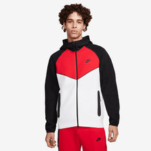 Moletom Nike Sportswear Tech Fleece FZ Hoodie - Branco, Preto e Vermelho