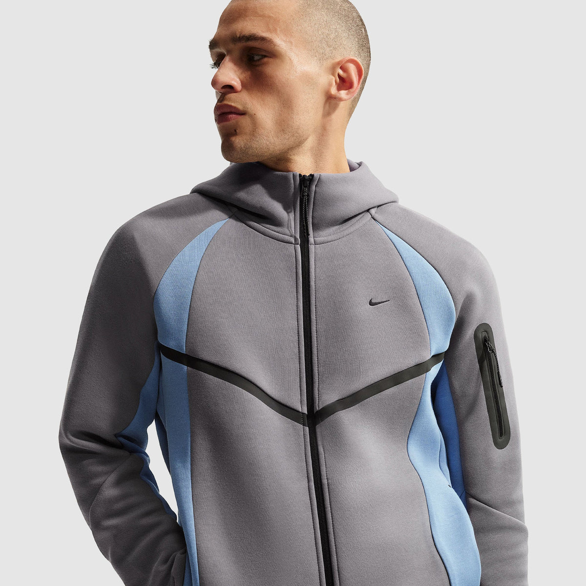 Jaqueta Nike Sportswear Tech Fleece Windrunner Full-Zip Jacket - Cinza-grafite, Azul e Preto