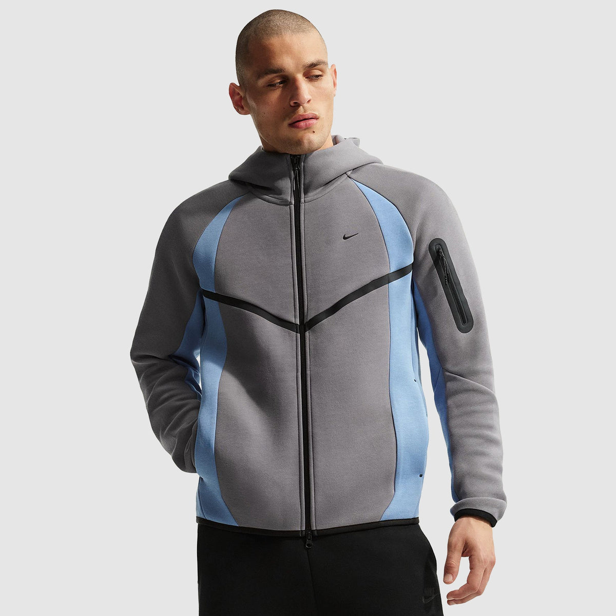Jaqueta Nike Sportswear Tech Fleece Windrunner Full-Zip Jacket - Cinza-grafite, Azul e Preto