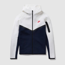 Moletom Nike Sportswear Tech Fleece Full Zip Windrunner Hoodie - Branco, Azul-marinho e Vermelho