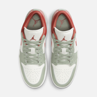 Air Jordan 1 Low - Branco-creme / Verde-jade / Cinza-platinado / Branco / Vermelho-terra