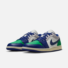 Air Jordan 1 Low Rare Air - Branco-creme / Azul / Verde / Cinza / Bege-cru