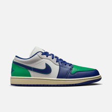 Air Jordan 1 Low Rare Air - Branco-creme / Azul / Verde / Cinza / Bege-cru