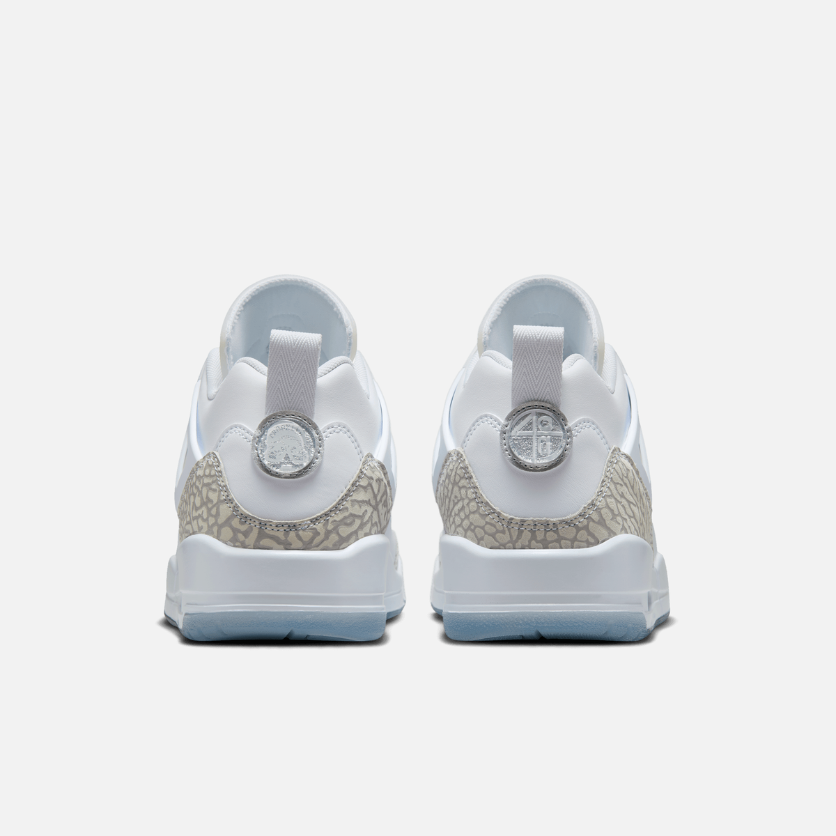 Air Jordan Spizike Low - Branco / Prateado metálico / Azul / Cinza