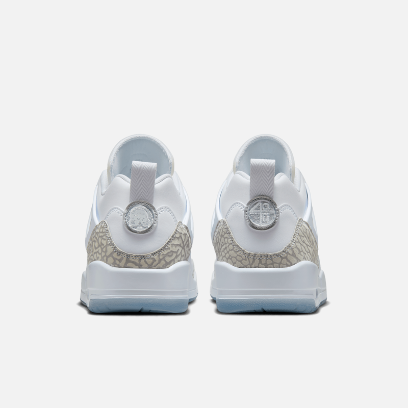 Air Jordan Spizike Low - Branco / Prateado metálico / Azul / Cinza
