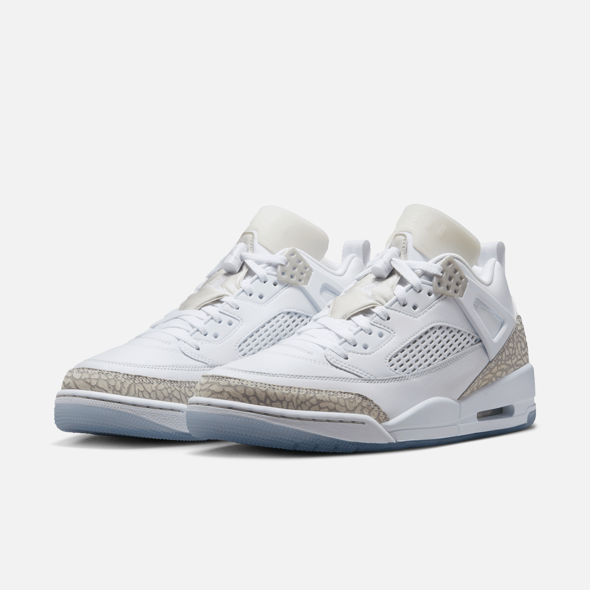 Air Jordan Spizike Low - Branco / Prateado metálico / Azul / Cinza