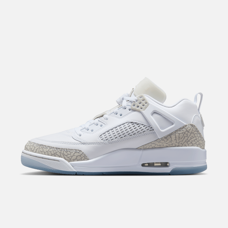 Air Jordan Spizike Low - Branco / Prateado metálico / Azul / Cinza