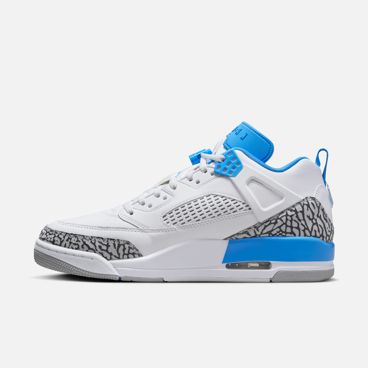 Air Jordan Spizike Low UNC - Branco / Azul-universitário / Cinza / Antracito