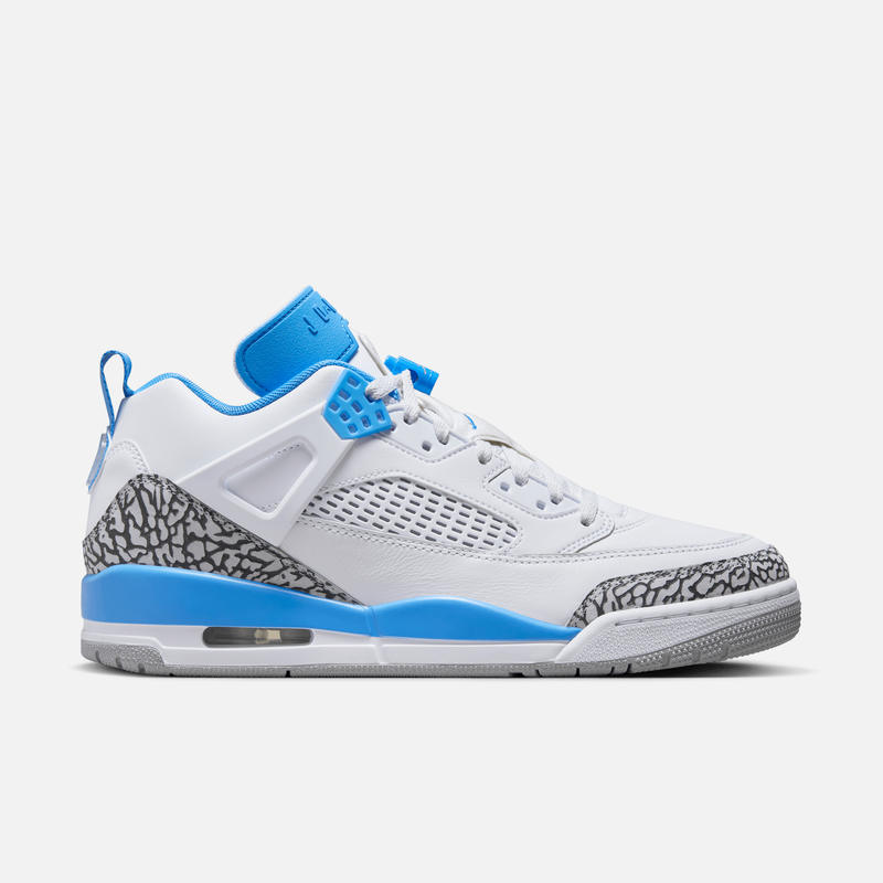 Air Jordan Spizike Low UNC - Branco / Azul-universitário / Cinza / Antracito