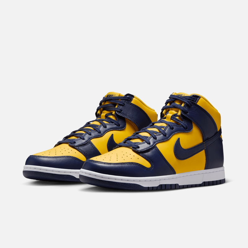 Nike Dunk High Michigan - Amarelo-milho / Branco / Roxo / Azul-marinho