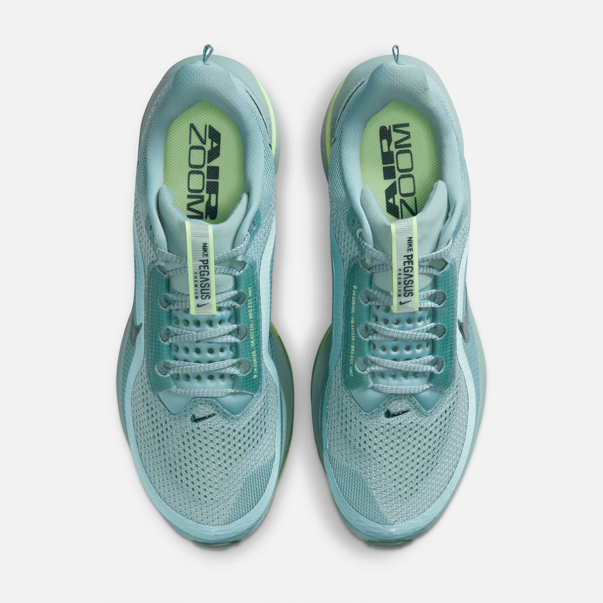 Nike Pegasus Premium - Verde-acinzentado / Verde-neon suave / Verde-neon / Verde-alga / Verde-jade