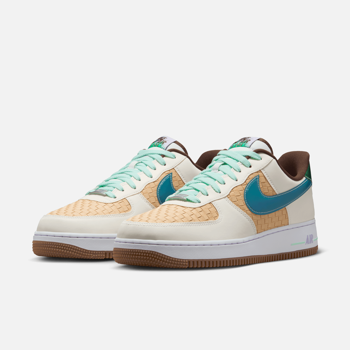 Nike Air Force 1 Low Easter Basket - Branco / Azul / Verde-menta claro / Lilás-hortênsia / Marrom-chocolate claro