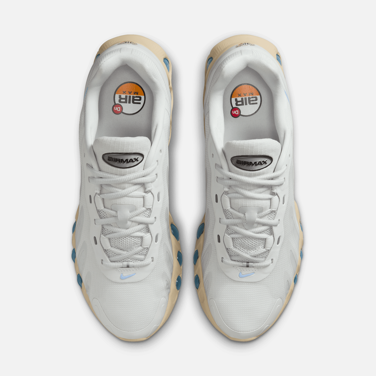 Nike Air Max DN8 - Cinza-claro / Dourado / Preto / Azul-royal intenso