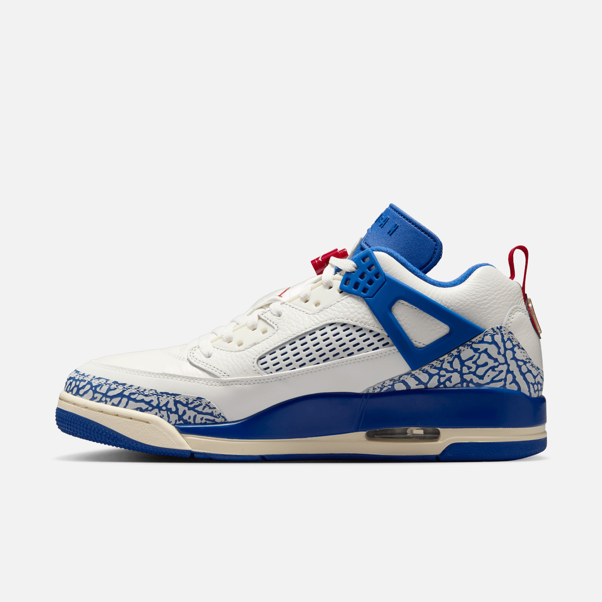 Air Jordan Spizike Low - Branco-creme / Vermelho / Bege-cru / Azul