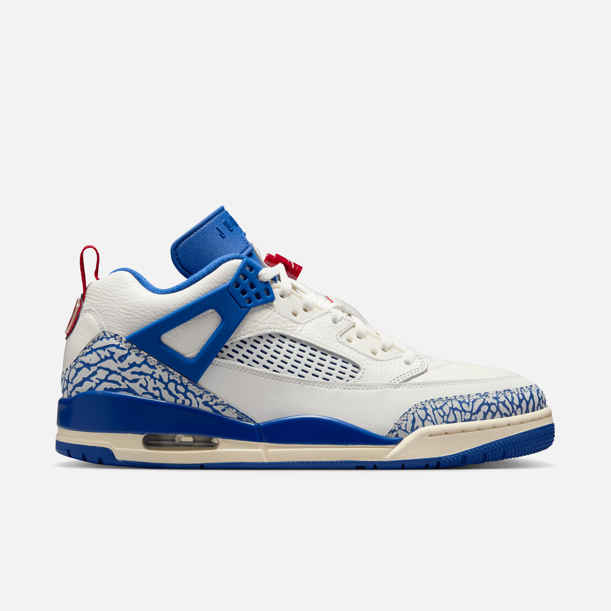 Air Jordan Spizike Low - Branco-creme / Vermelho / Bege-cru / Azul