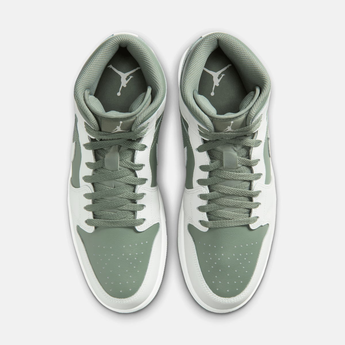 Air Jordan 1 Mid - Branco / Verde-líquen
