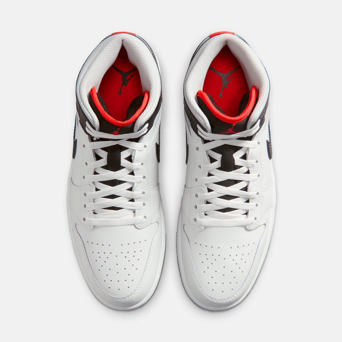 Air Jordan 1 Mid - Branco / Cinza / Vermelho-infravermelho / Preto