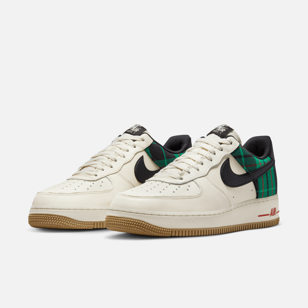 Nike Air Force 1 Low 07 LX Plaid - Marfim-claro / Preto / Verde / Vermelho