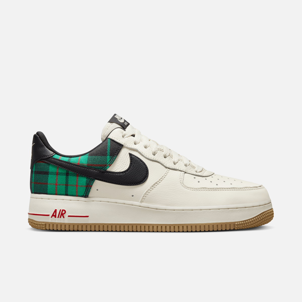 Nike Air Force 1 Low 07 LX Plaid - Marfim-claro / Preto / Verde / Vermelho