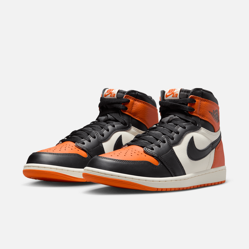 Air Jordan 1 High OG Shattered Backboard - Preto / Branco-creme / Laranja