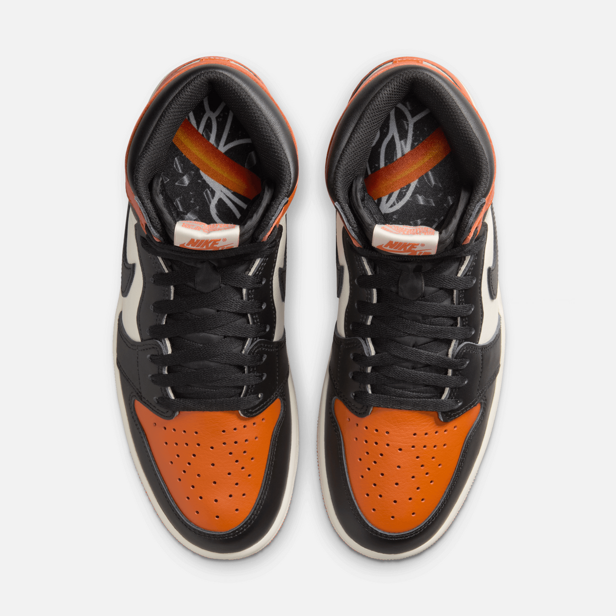 Air Jordan 1 High OG Shattered Backboard - Preto / Branco-creme / Laranja