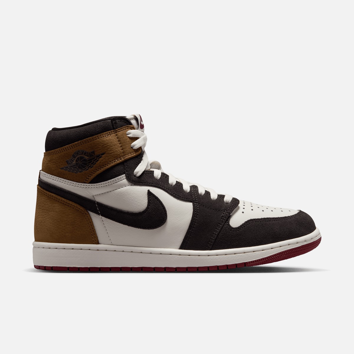 Air Jordan 1 High OG Love Letter - Marrom / Branco-pérola suave / Marrom-claro / Marfim-claro / Bege-cru / Vermelho