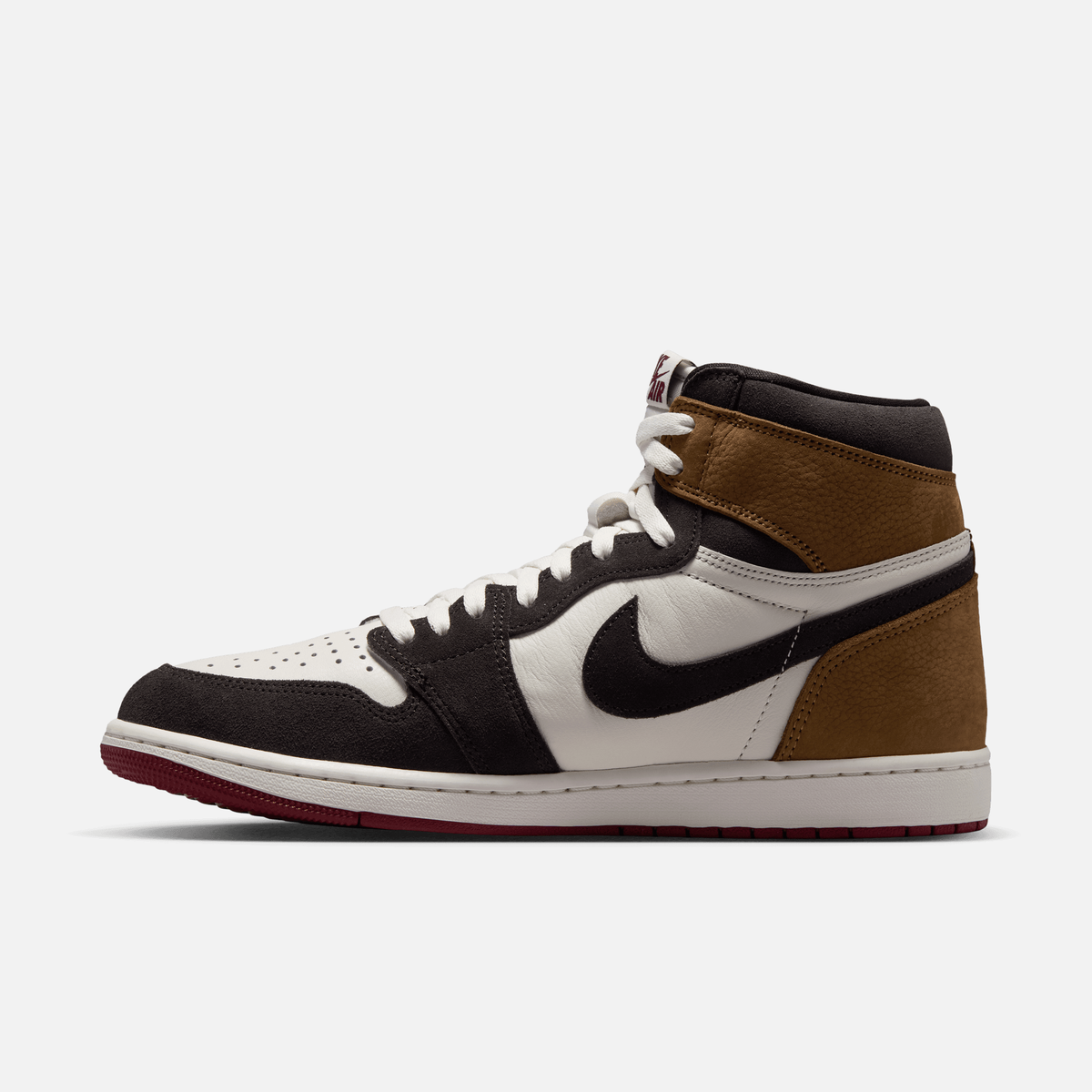 Air Jordan 1 High OG Love Letter - Marrom / Branco-pérola suave / Marrom-claro / Marfim-claro / Bege-cru / Vermelho