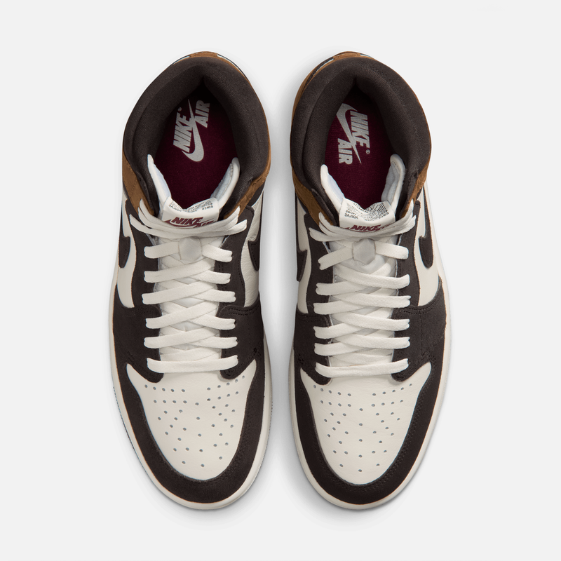 Air Jordan 1 High OG Love Letter - Marrom / Branco-pérola suave / Marrom-claro / Marfim-claro / Bege-cru / Vermelho