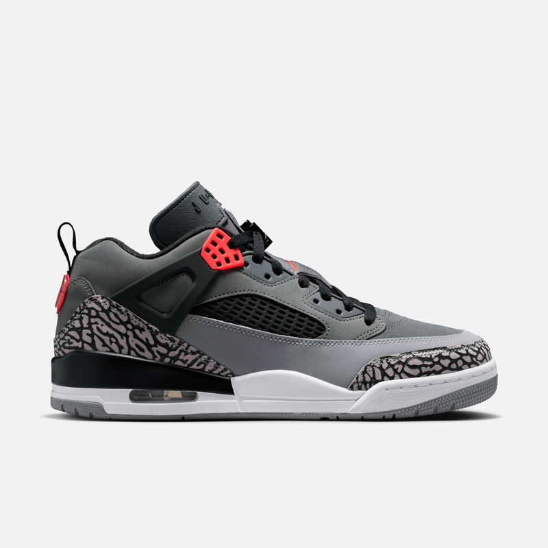 Air Jordan Spizike Low - Cinza escuro / Preto / Cinza / Vermelho-infravermelho