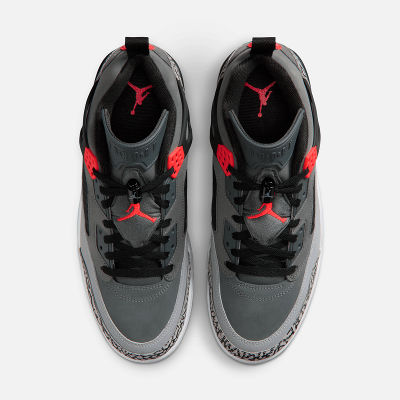 Air Jordan Spizike Low - Cinza escuro / Preto / Cinza / Vermelho-infravermelho