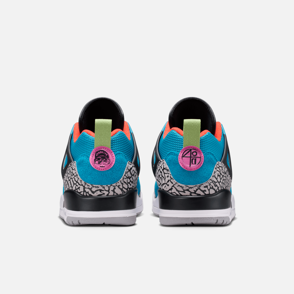 Air Jordan Spizike Low - Turquesa / Vermelho claro / Fúcsia / Verde intenso