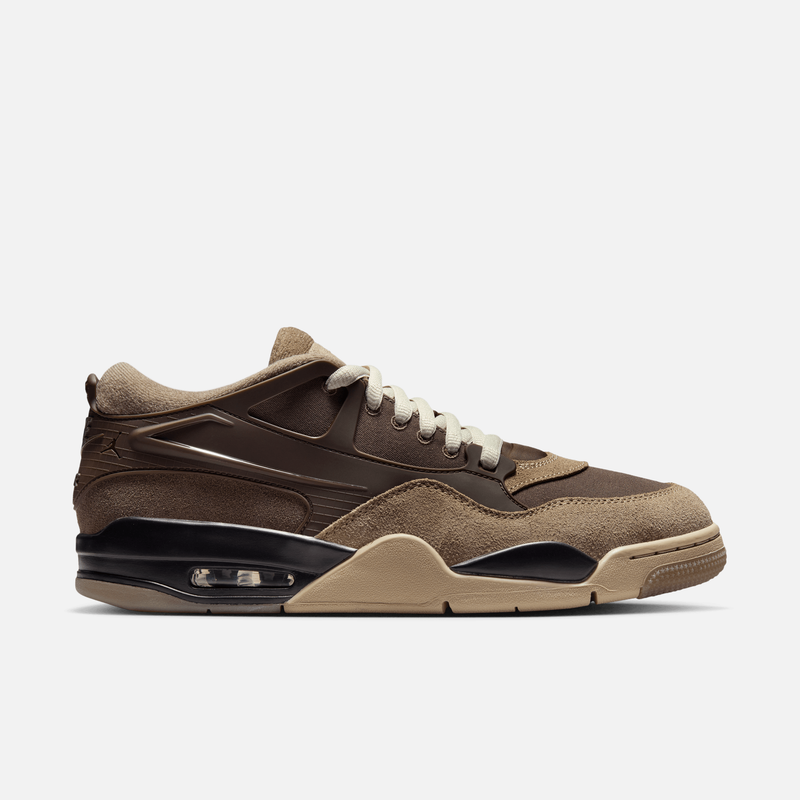 Air Jordan 4 RM - Marrom-acinzentado / Marrom / Bege-osso claro / Verde-oliva médio