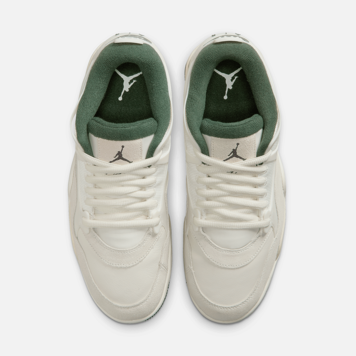 Air Jordan 4 RM - Branco-creme / Creme claro / Verde / Roxo-escuro