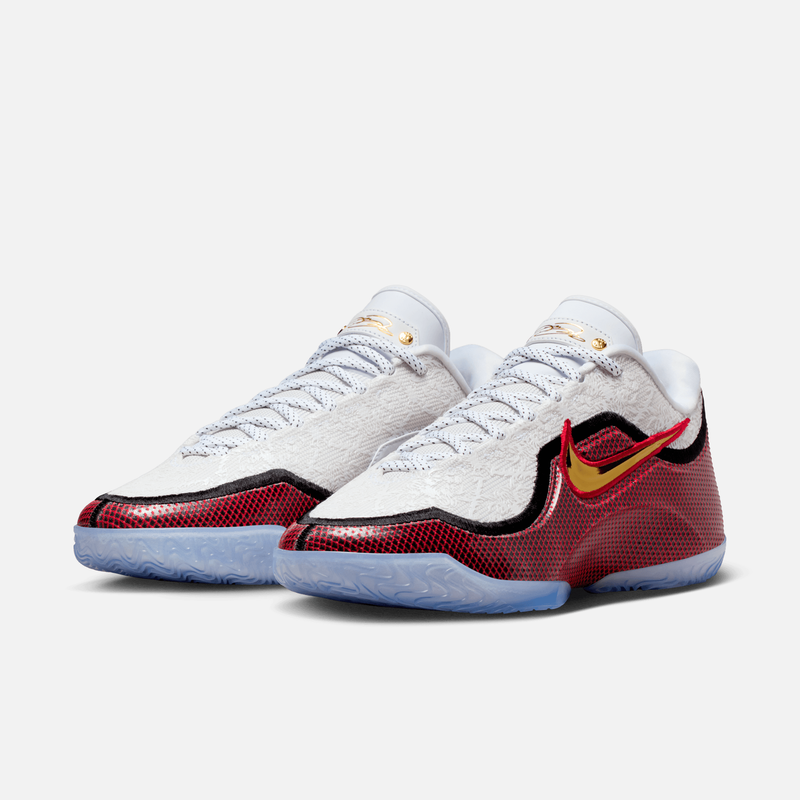 Nike LeBron 23 Grand Opening - Branco / Dourado metálico / Vermelho / Preto