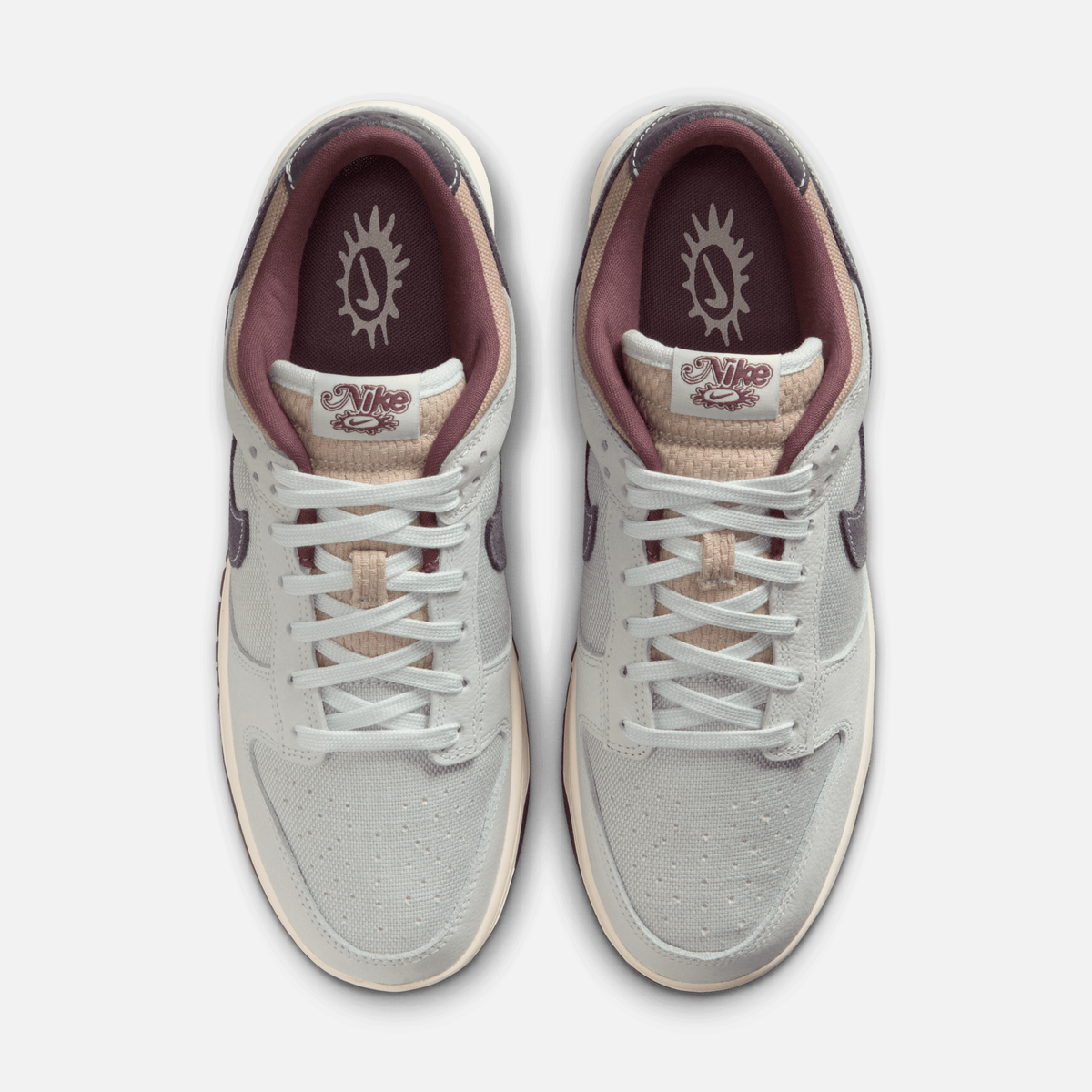 Nike Dunk Low - Branco-quebrado / Verde-abeto claro / Bege-acinzentado / Roxo-escuro