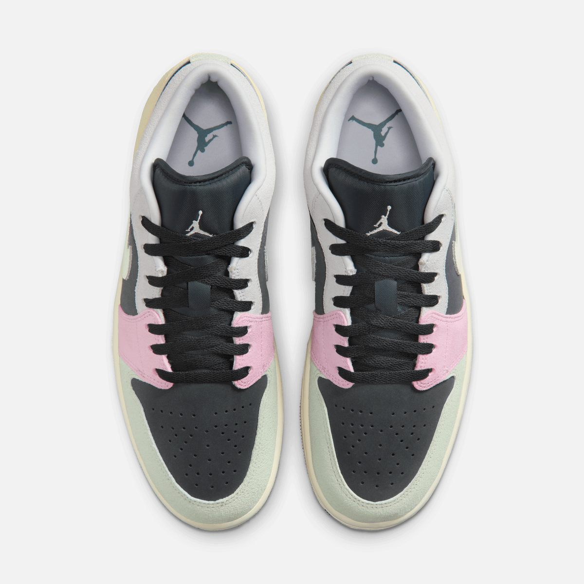 Air Jordan 1 Low - Antracito / Bege-cru / Lilás-claro / Branco-creme