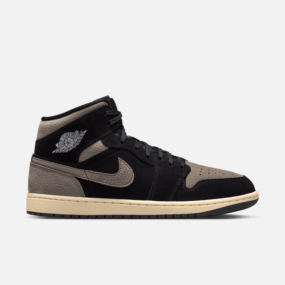 Air Jordan 1 Mid SE - Preto / Laranja-manga claro / Cinza