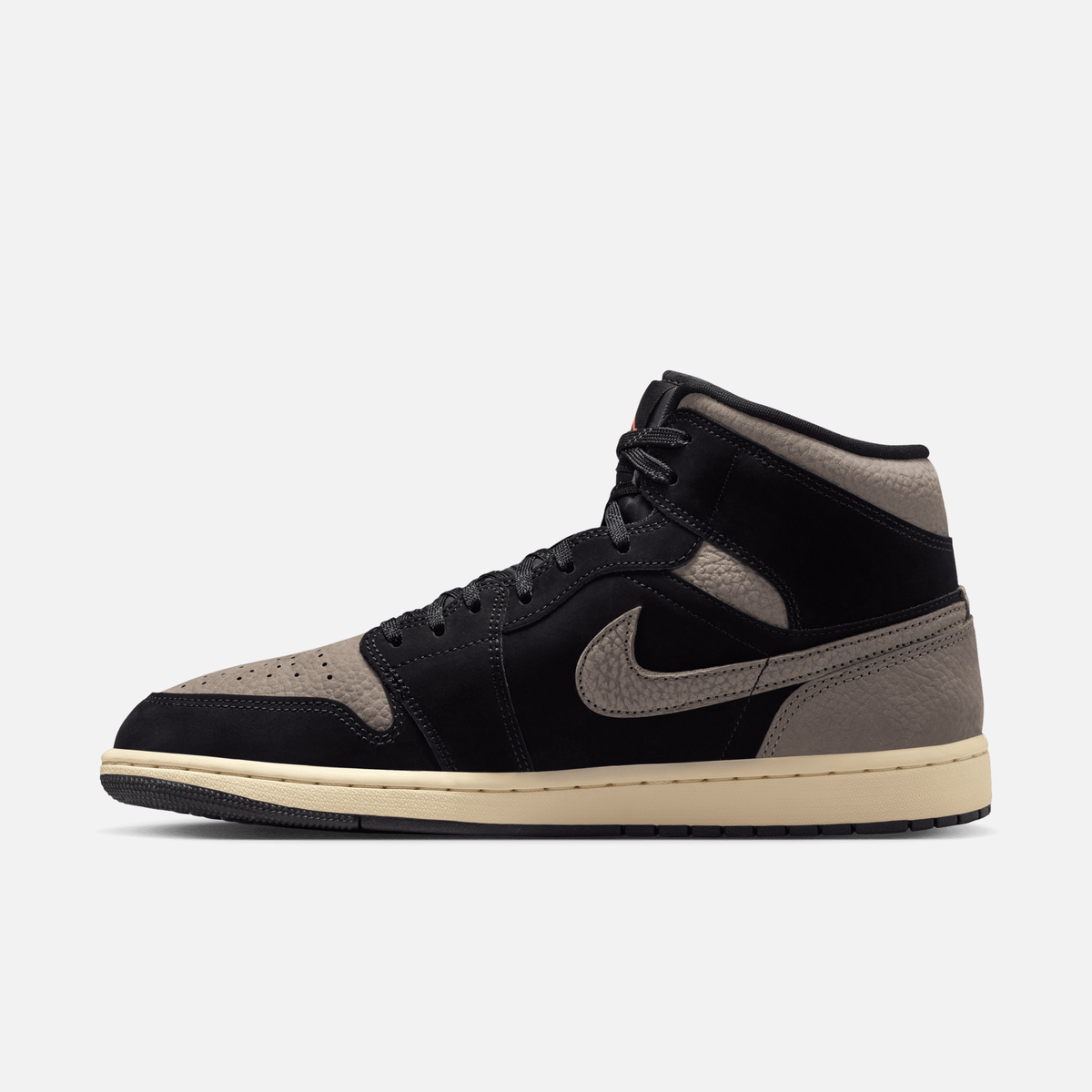 Air Jordan 1 Mid SE - Preto / Laranja-manga claro / Cinza