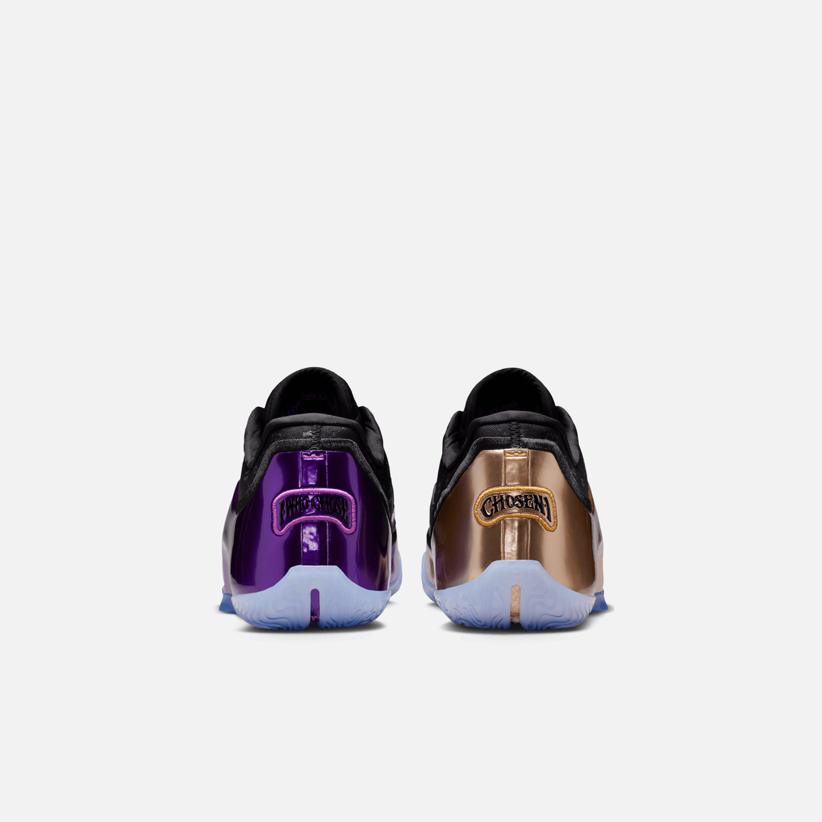 Nike LeBron 23 The Chosen One and The Who One Chose - Preto / Dourado metálico / Roxo intenso