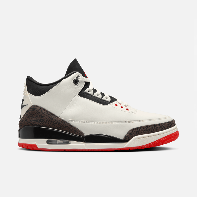 Air Jordan 3 Retro Worlds Best Dad - Branco-creme / Preto / Vermelho / Marfim-claro / Marrom-caramelo