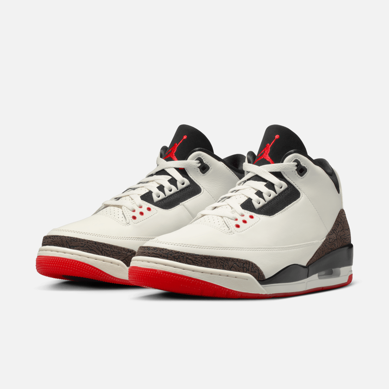 Air Jordan 3 Retro Worlds Best Dad - Branco-creme / Preto / Vermelho / Marfim-claro / Marrom-caramelo