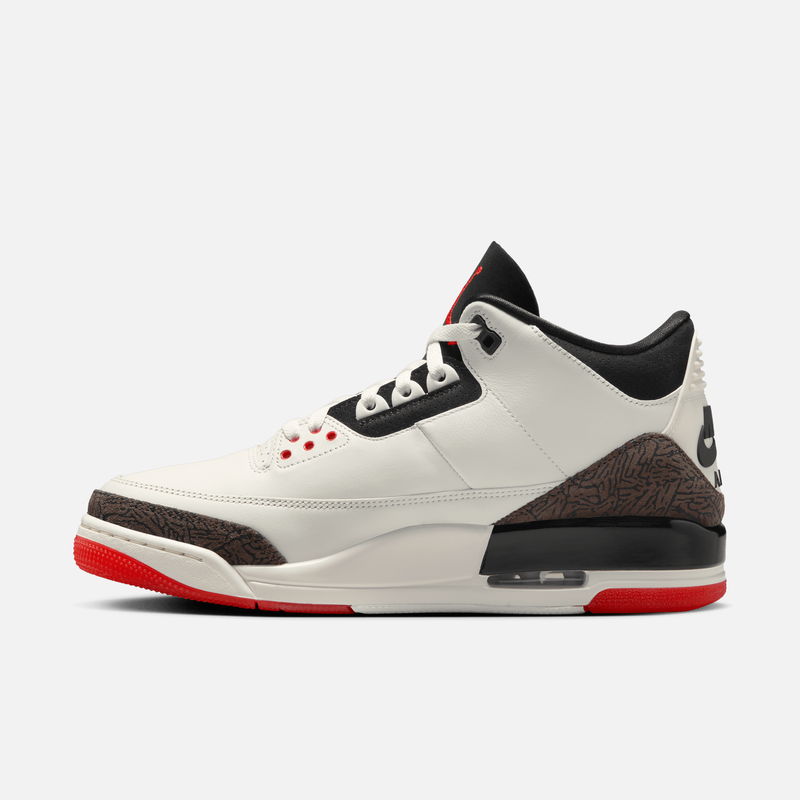 Air Jordan 3 Retro Worlds Best Dad - Branco-creme / Preto / Vermelho / Marfim-claro / Marrom-caramelo