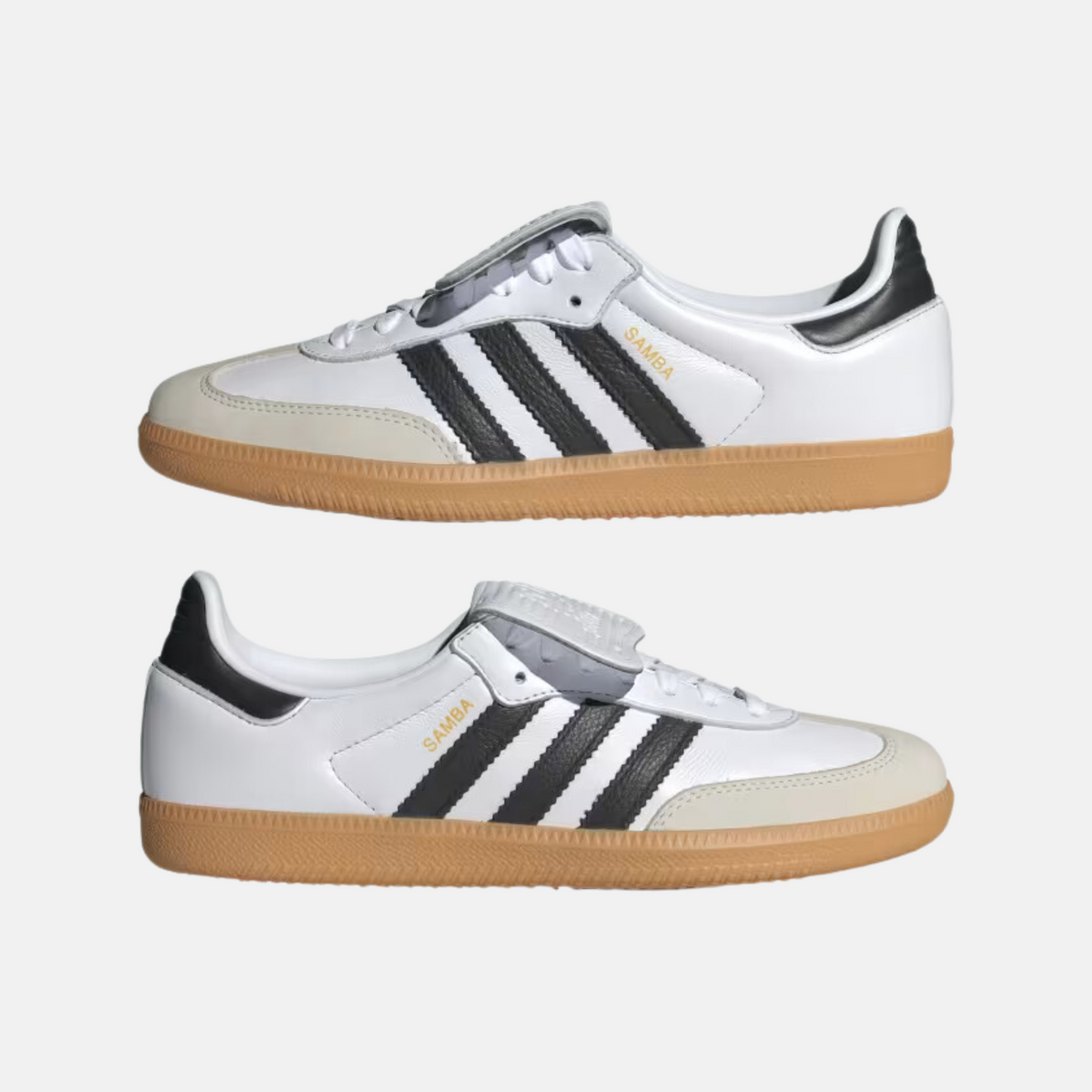 Adidas Samba LT - Branco / Preto / Dourado metálico