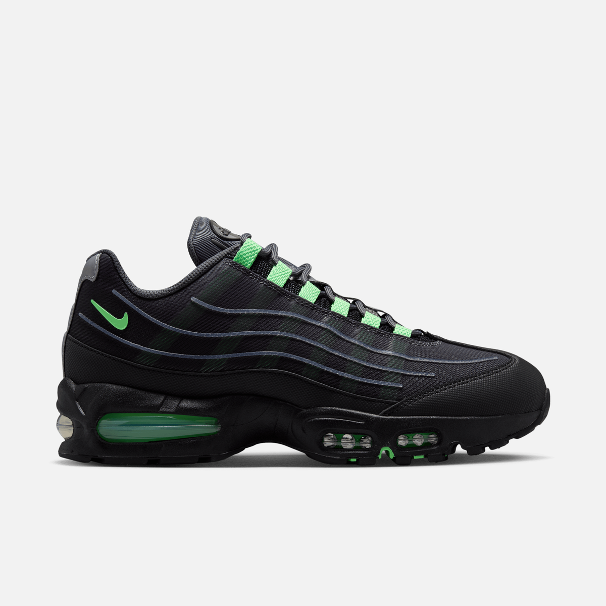 Nike Air Max 95 Big Bubble - Cinza / Preto / Prateado metálico / Verde