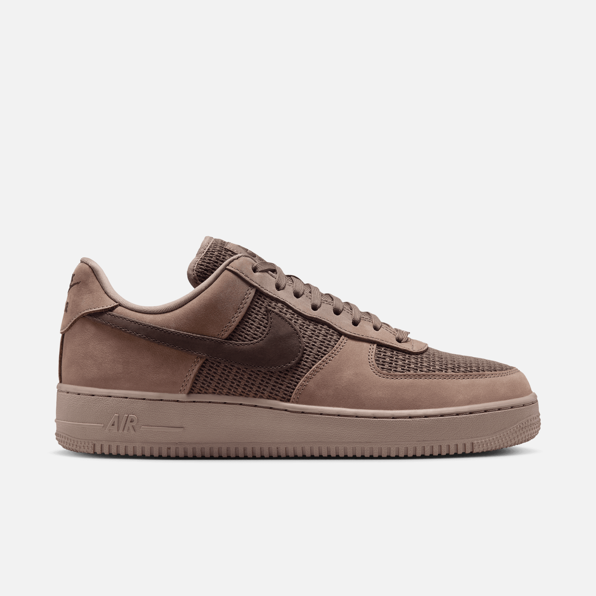 Nike Air Force 1 Low Woven - Marrom / Marrom-avelã escuro / Prateado metálico