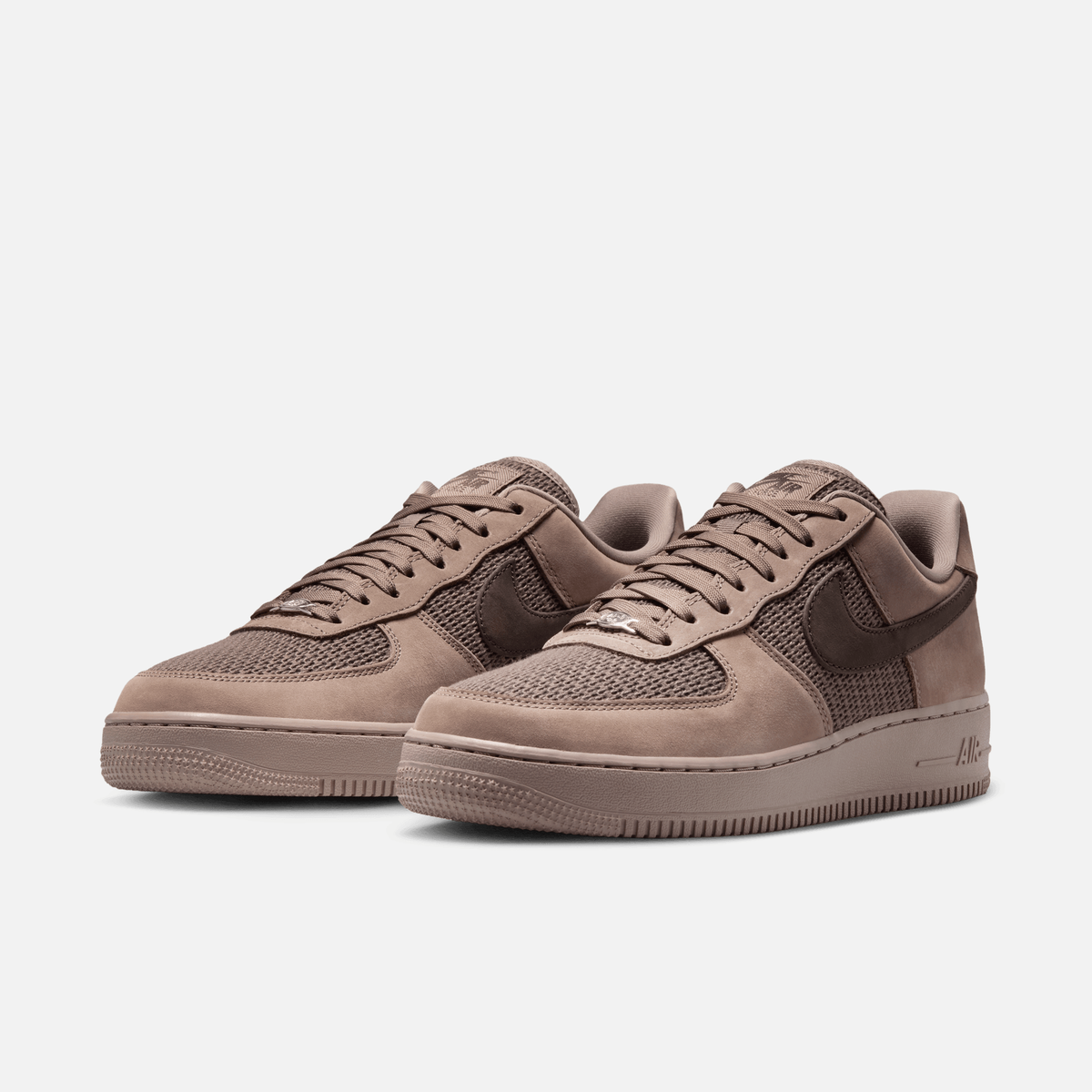 Nike Air Force 1 Low Woven - Marrom / Marrom-avelã escuro / Prateado metálico