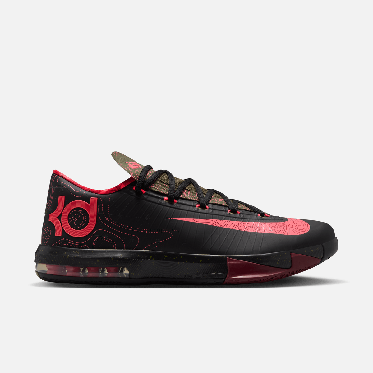 Nike KD 6 Meteorology - Preto / Vermelho / Verde-oliva médio