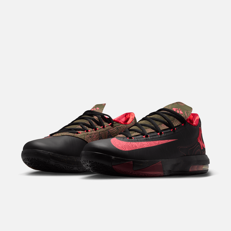Nike KD 6 Meteorology - Preto / Vermelho / Verde-oliva médio