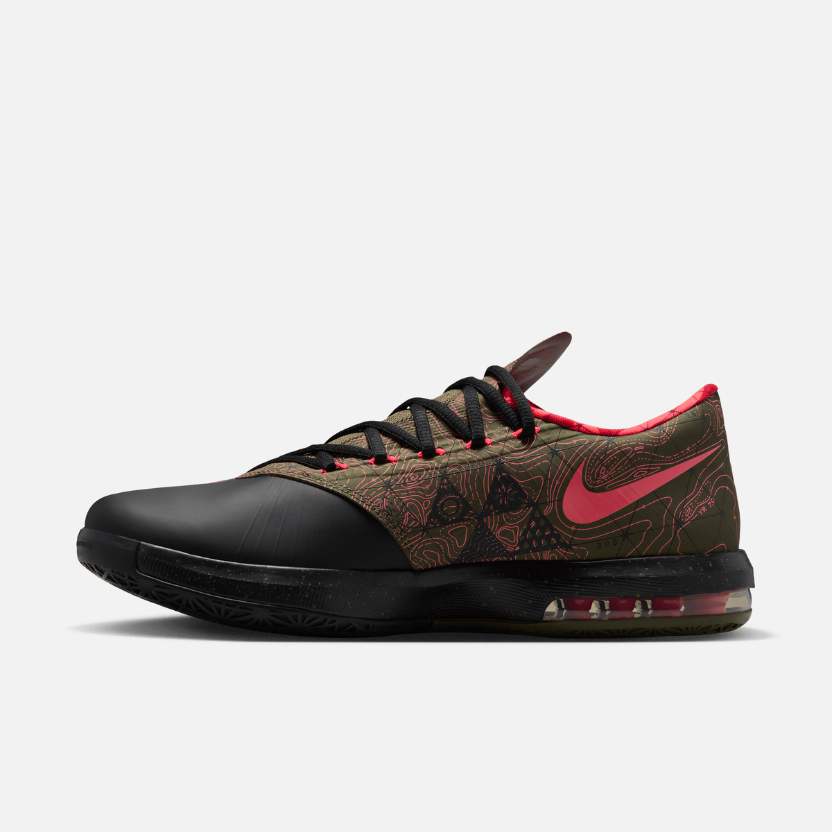 Nike KD 6 Meteorology - Preto / Vermelho / Verde-oliva médio