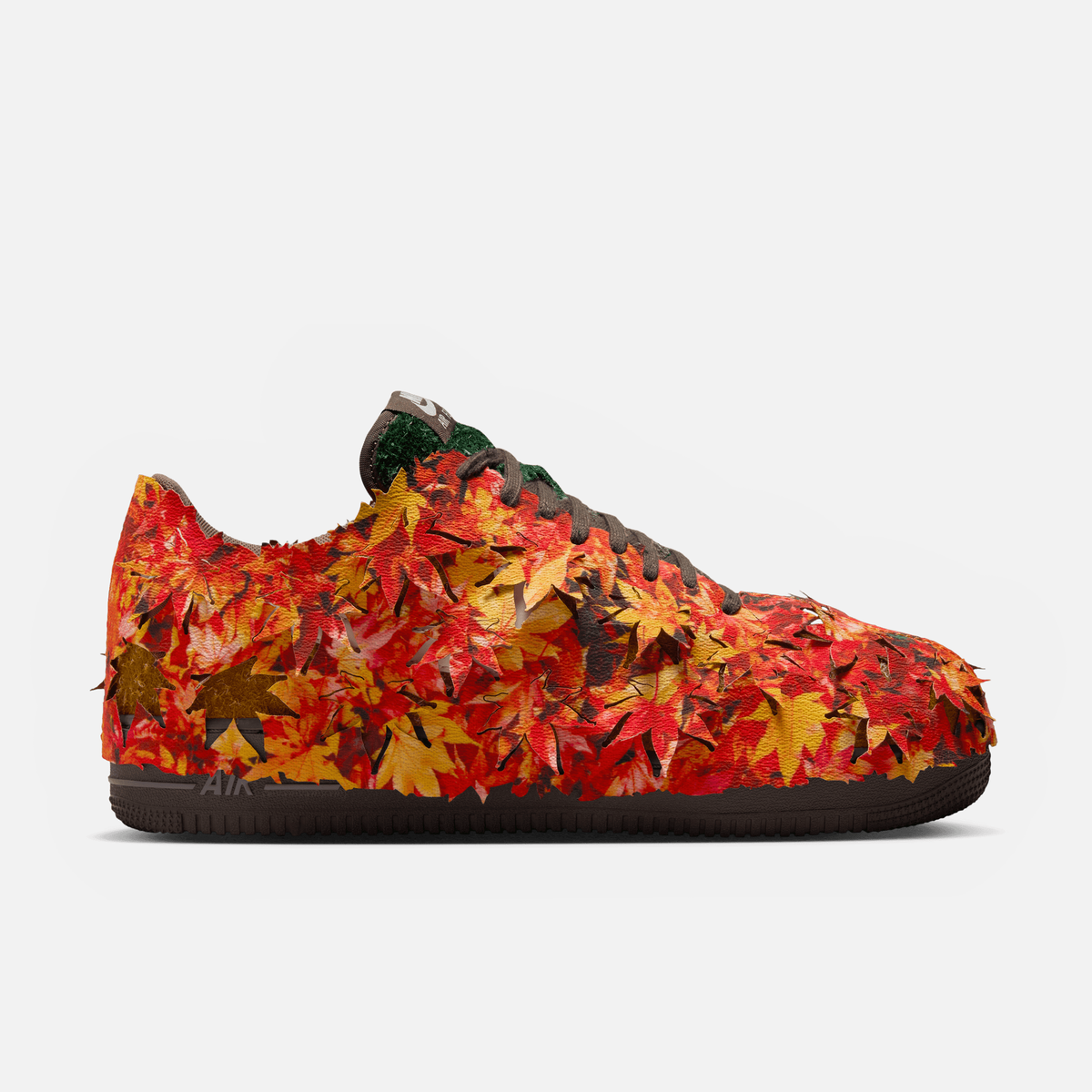 Nike Air Force 1 Low LX Leaf Camo - Verde-oliva / Branco-creme / Verde-oliva médio / Verde-abeto / Marrom-acinzentado / Malva acinzentado